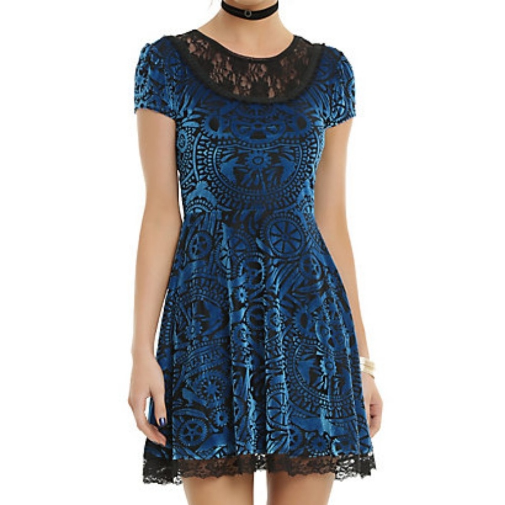 MISS PEREGRINE'S BURNOUT VELVET DRESS